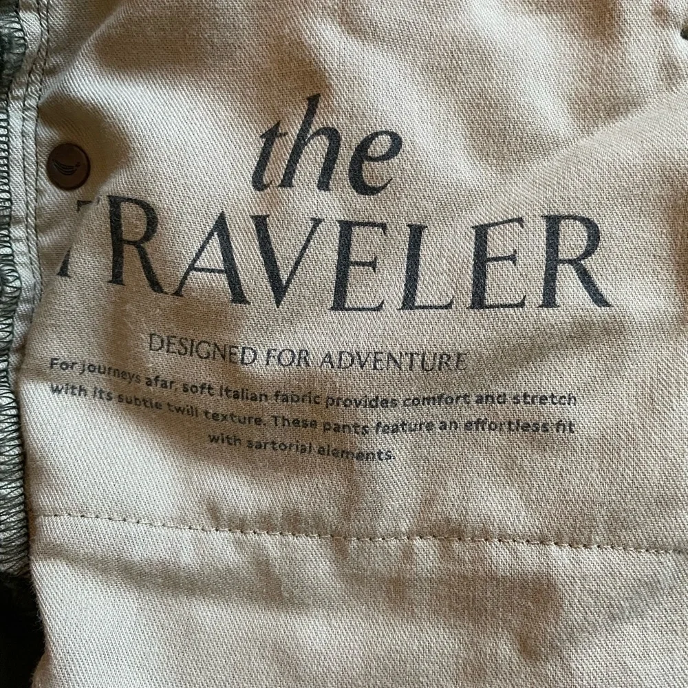 BANANA‎ REPUBLIC Slim Brushed Traveler 5-Pocket Pant in Olive Size 38 $110